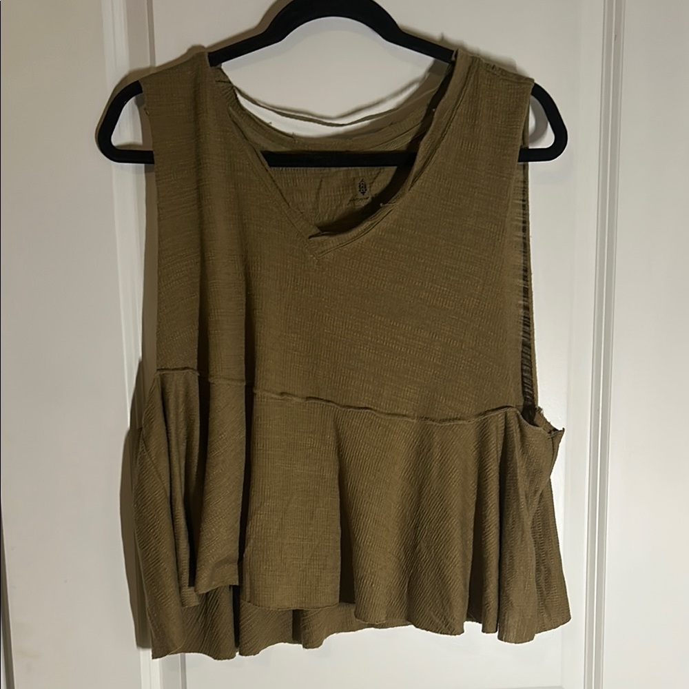 Women's Olive Sleeveless Top